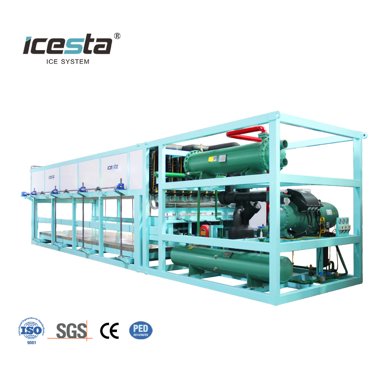 Máquina para fabricar hielo en bloques de enfriamiento directo ICESTA 1-5t Capacidad diaria