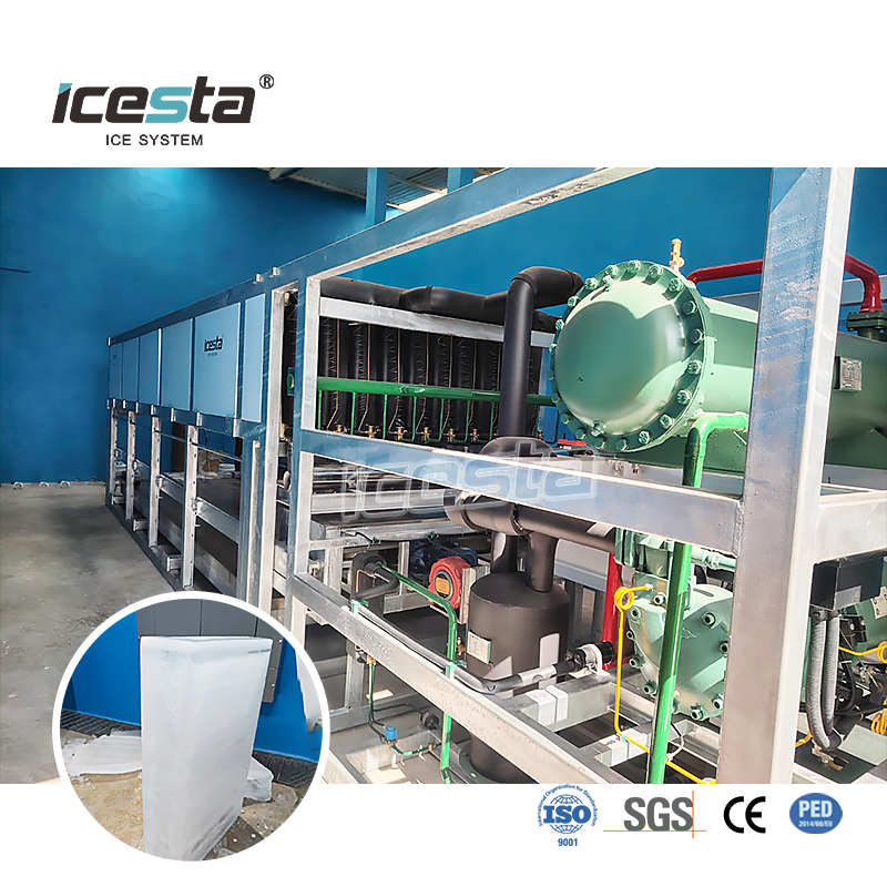 Máquina para fabricar hielo en bloques de enfriamiento directo galvanizado ICESTA 5-15t