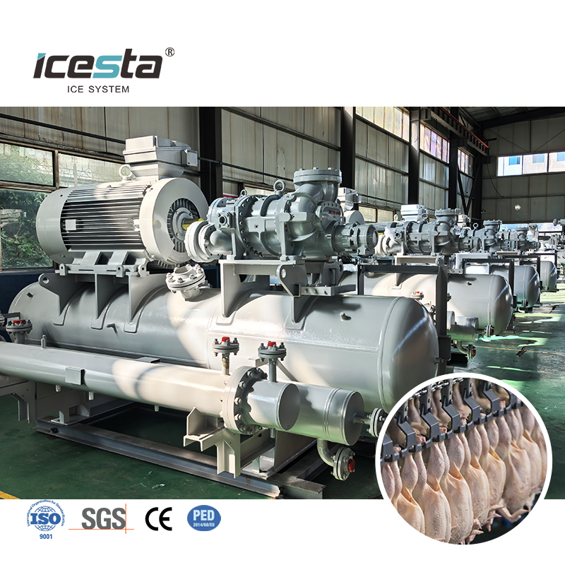 Unidad de compresor de refrigeración de amoníaco ICEST, sistema de refrigeración de compresor de alta eficiencia para máquina de hielo y cámara fría