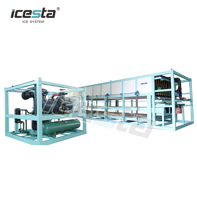 Máquina de fabricación de hielo de bloque de enfriamiento directo diario de 40 toneladas totalmente automática ICesta