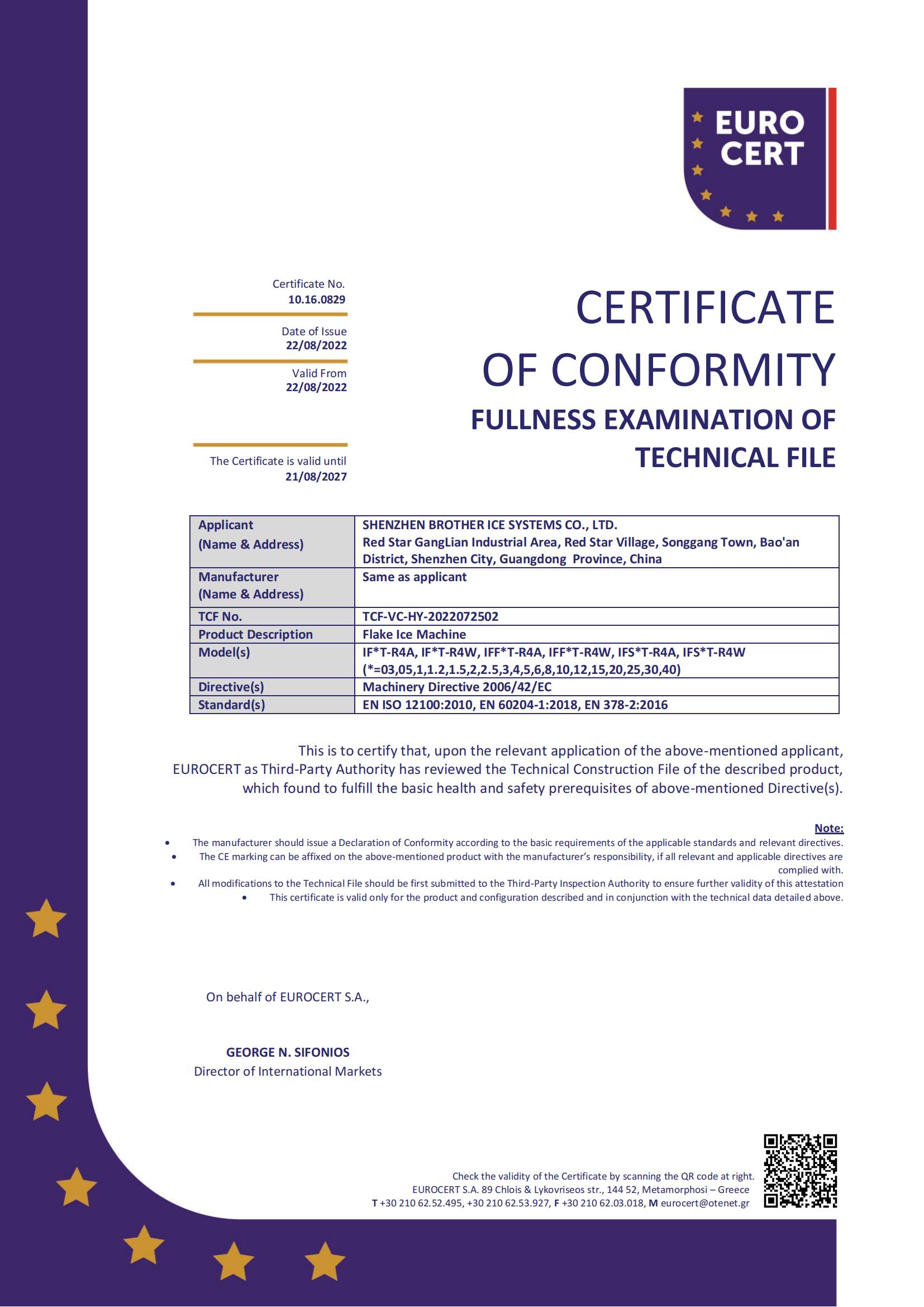 Certificado CE de ICESTA Flake Ice Machine CE 