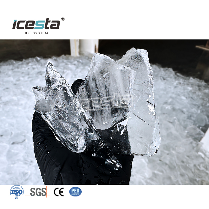 ICESTA Máquina de hielo industrial con placa de acero inoxidable de larga vida útil de 5 toneladas