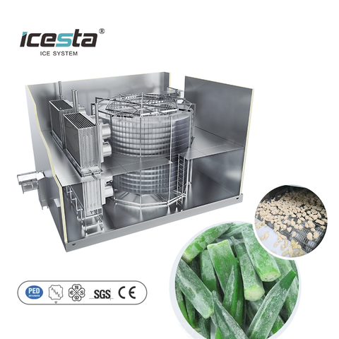 Máquina de congelador industrial de espiral individual, fabricante de ICesta, alta capacidad, alta eficiencia, automática, baja temperatura