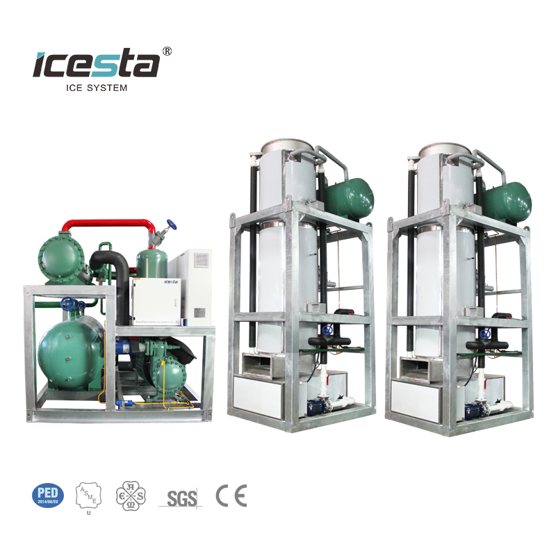 ICESTA Automático comestible Solid Ice Tube Tube de acero inoxidable Alta productividad Long Service Life 60 toneladas de tubo de hielo