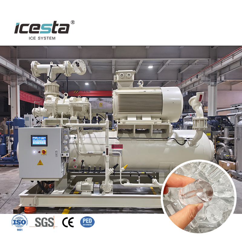 Unidad compresora de refrigeración de amoníaco ICESTA para máquinas de hielo y cámaras frigoríficas