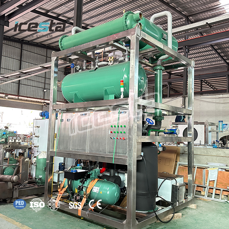 Máquina de tubos de hielo 15 toneladas industrial ICESTA automática de alta confiabilidad tubo sólido comestible cubo de hielo Acero inoxidable refrigeración por agua US$42000 - $50000