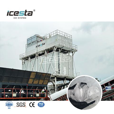 Máquina de hielo con placa de acero inoxidable de alta resistencia ICESTA de 60 toneladas para enfriamiento de concreto y procesamiento de mariscos