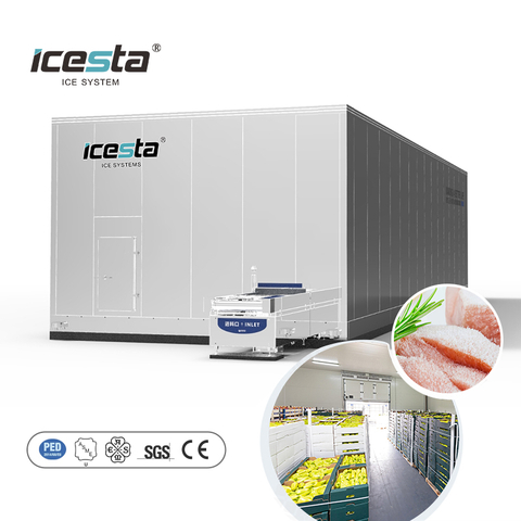 Icesta Industrial Double Spiral Freezer para camarones de mariscos, tecnología de congelación rápida y alta confiable 