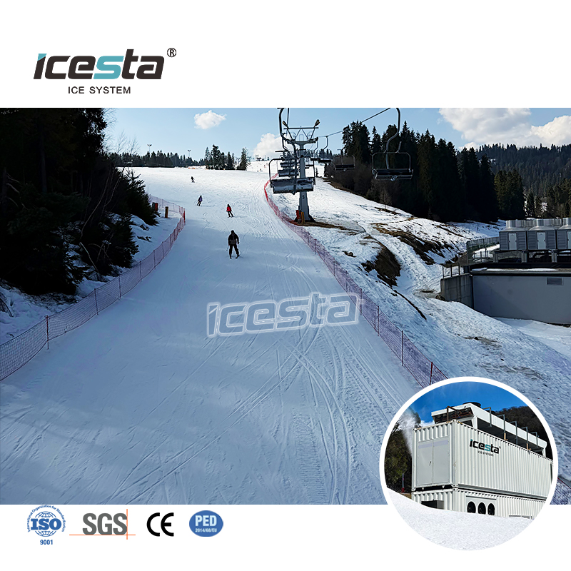 Sistema de producción de nieve artificial para todas las estaciones para funcionamiento diario en estaciones de esquí cubiertas