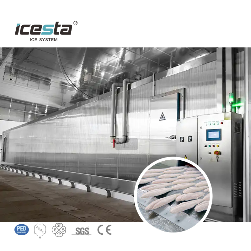 ICESTA Freezer Freezer Long Long Long Life Automic congelador de túnel criogénico industrial para vegetales de carne