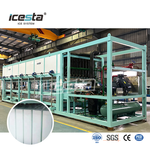Máquina para fabricar hielo en bloque de enfriamiento directo completamente automática 40T/Day ICESTA