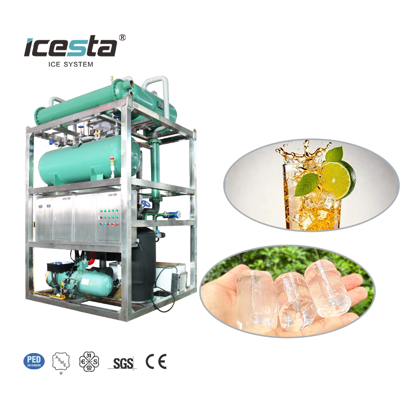 Máquina de tubo de hielo 15 Ton Industrial ICESTA Automático Alto Religible Tubo sólido Cubo de hielo Cubo de acero inoxidable Enfriamiento de agua US $ 50000 - $ 55000