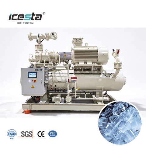 Sistema de refrigeración para fabricación de hielo con amoníaco de alta eficiencia ICESTA