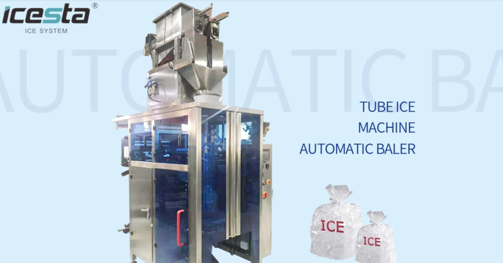 Máquina envasadora de hielo en tubos