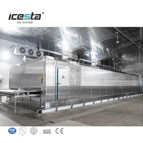 ICESta Freeze NUEVO Diseño Alta calidad Long Long Life Automic Industrial Tunnel Blast Freezer para enfriamiento de pescado