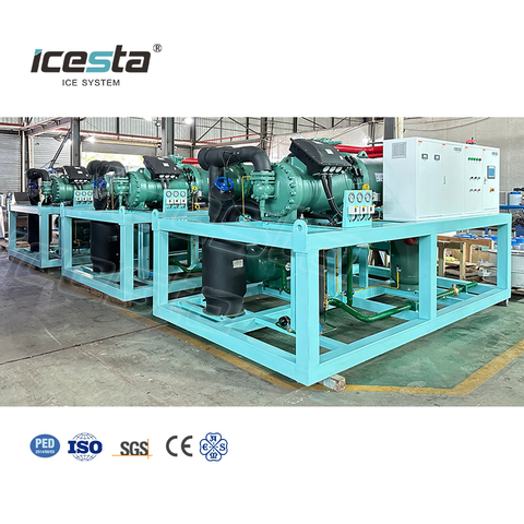 Máquina industrial para fabricar bloques de hielo con 120t (30t X3+15t X2) Refrigeración por agua Descongelación por agua 35kg/70kg por pieza Para fábrica de hielo $450000 -
