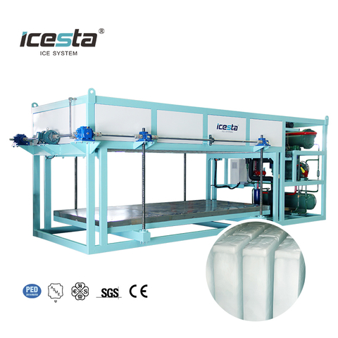 Máquina para fabricar hielo en bloques de enfriamiento directo ICESTA 1-5t Capacidad diaria