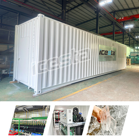 Planta de hielo en placas en contenedores todo en uno y sistema de almacenamiento y entrega automático con 30 t - 100 t para enfriamiento de concreto US$ 480 000