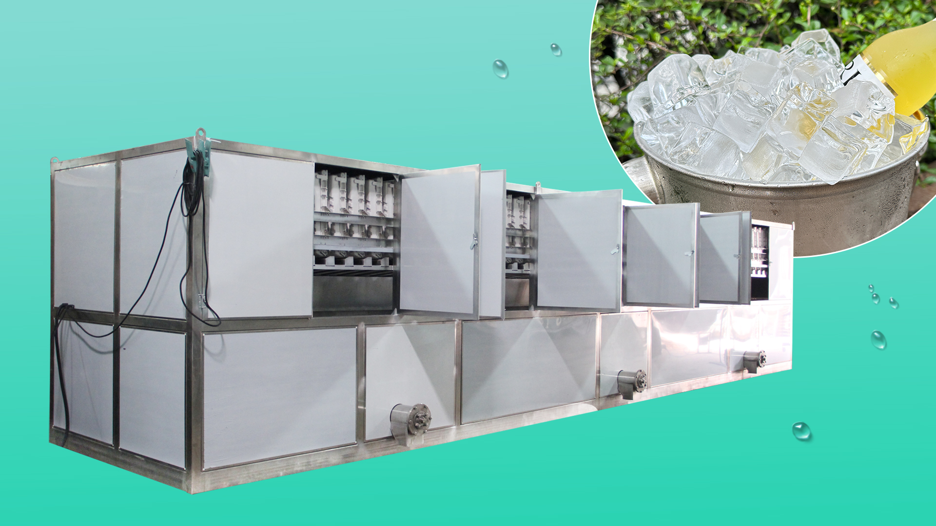 La máquina de hielo en cubitos industrial de 13 toneladas ha sido fabricada y probada en el taller de ICESTA