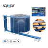 ICESTA Factory Precio de bajo consumo Alta eficiencia IQF Machine Beef Fish Automático Industrial Doble Spiral Belt Freezer
