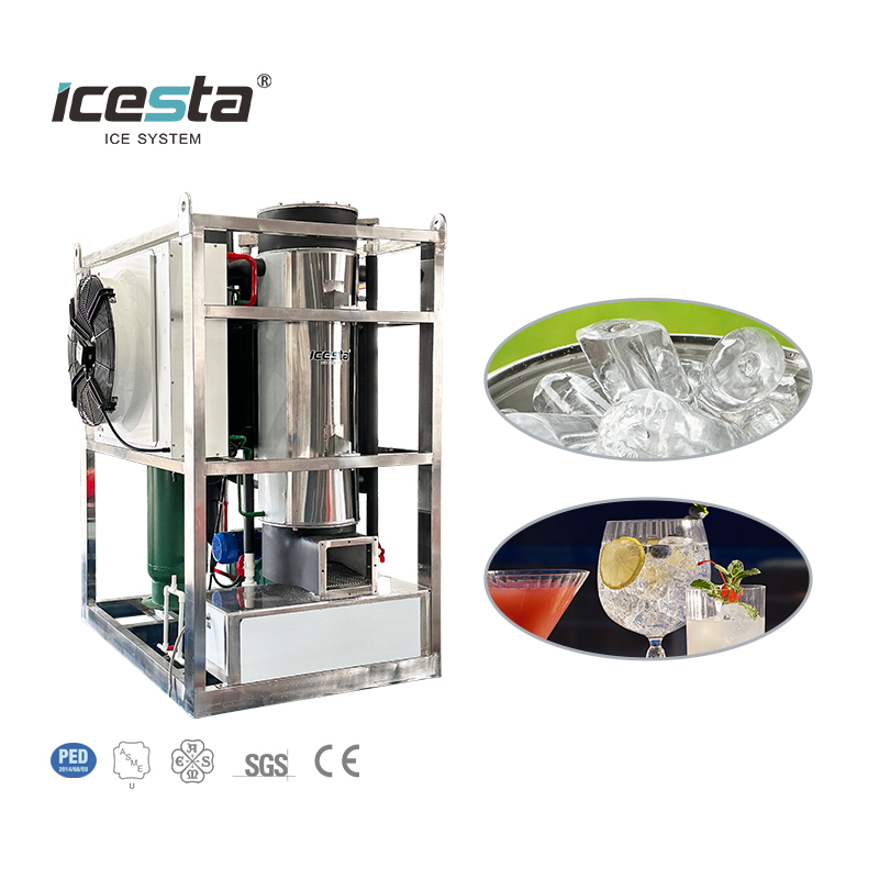 ICESTA Automático Alto Solidal Solid Tube Solid SoLing Life Life Life Acero inoxidable Enfriamiento de agua de agua 2 toneladas de hielo $ 10000- $ 15000
