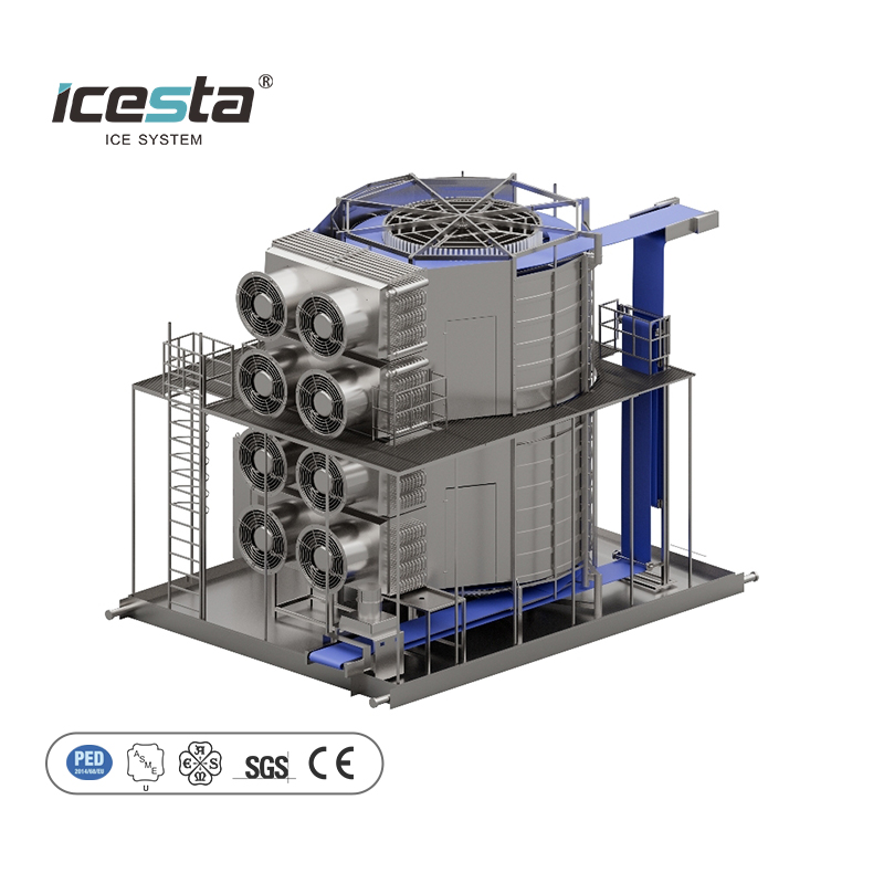 Icesta Industrial Double Spiral Freezer para camarones de mariscos, tecnología de congelación rápida y alta confiable 