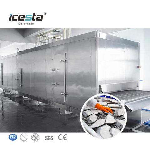 ICESta Freeze NUEVO Diseño Alta calidad Long Long Life Automic Industrial Tunnel Blast Freezer para enfriamiento de pescado