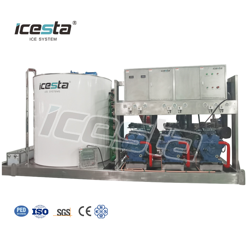 Máquina de hielo en escamas 25T (rejilla de compresores de pistón)