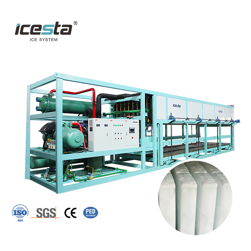 Máquina para fabricar hielo en bloques de enfriamiento directo ICESTA 1-5t Capacidad diaria