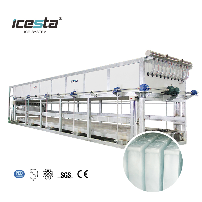 Máquina para fabricar hielo en bloques de enfriamiento directo galvanizado ICESTA 5-15t