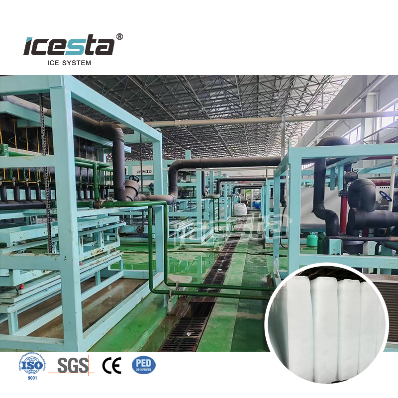 ICESTA Factory Direct Block Ice Maker con trituradora Venta caliente