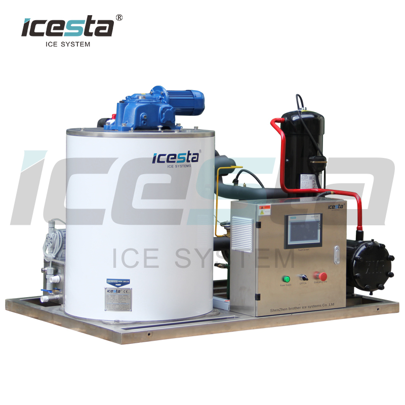 Máquina para hacer hielo en escamas de acero inoxidable de 3 toneladas 5t ICesta para enfriar alimentos