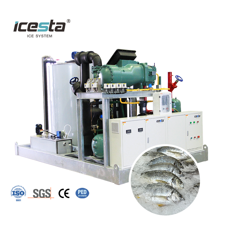 Icesta Ice Flake Flake Drum 10tons Industrial Flake Ice Evaporator of Factory Price 
