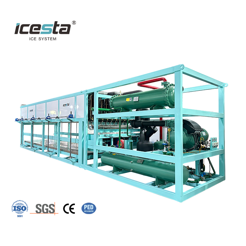 Máquina de fabricación de hielo en bloque de enfriamiento directo personalizada ICESTA de 13,5 toneladas/día