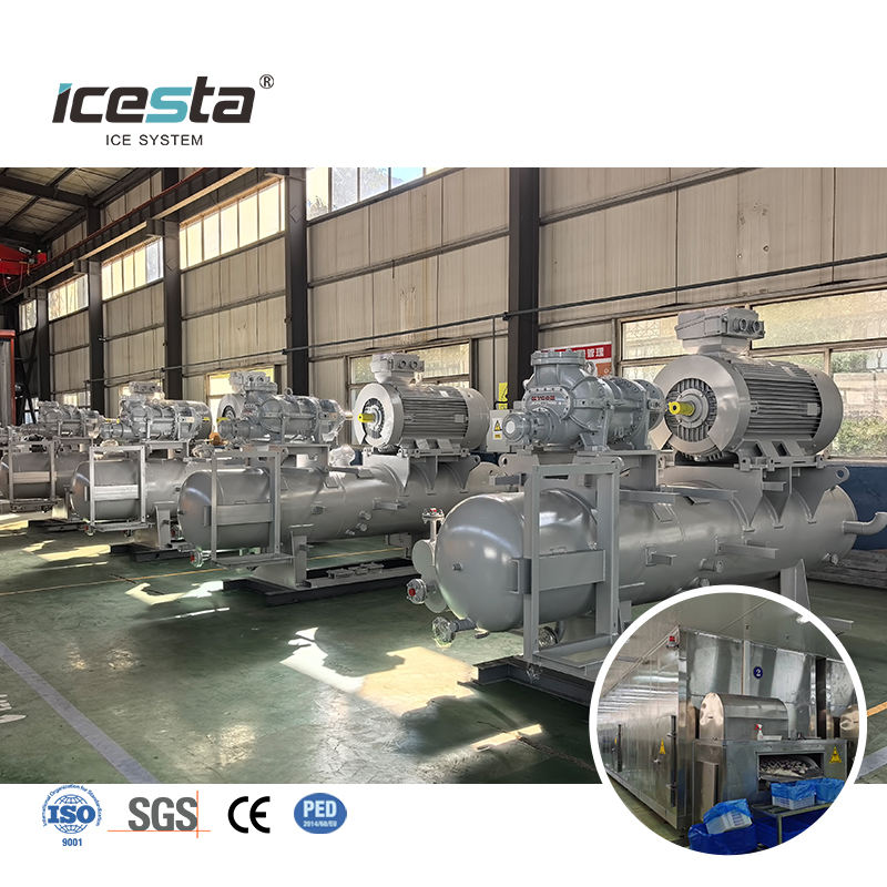 Unidad compresora de refrigeración de amoníaco ICESTA para máquinas de hielo y cámaras frigoríficas